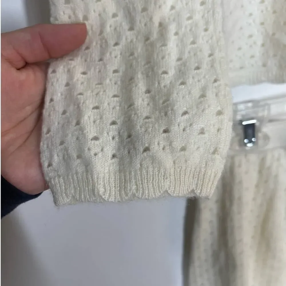 Madeleine Thompson X Leith Nipigon Odile 100%‎ Cashmere Scallop M Sweater Set